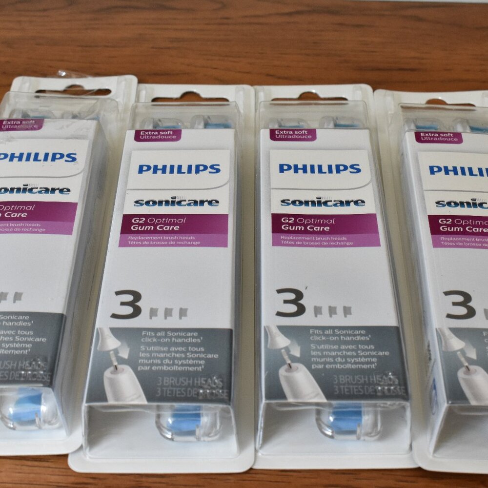Philips Sonicare Replacement Brush Heads, 4 x 3 pks, 12 toothbrush heads